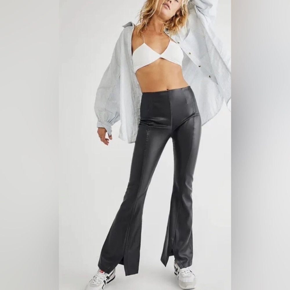 Free People Flare Leather pants